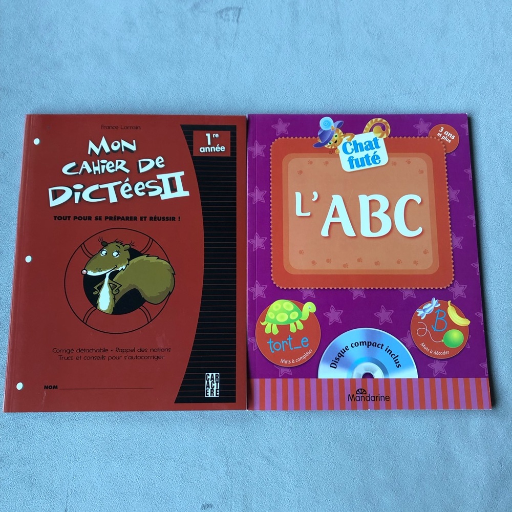 FRENCH ~ Set of 2 ~ Activity Books ~ Mon cahier de dictees II & L’abc